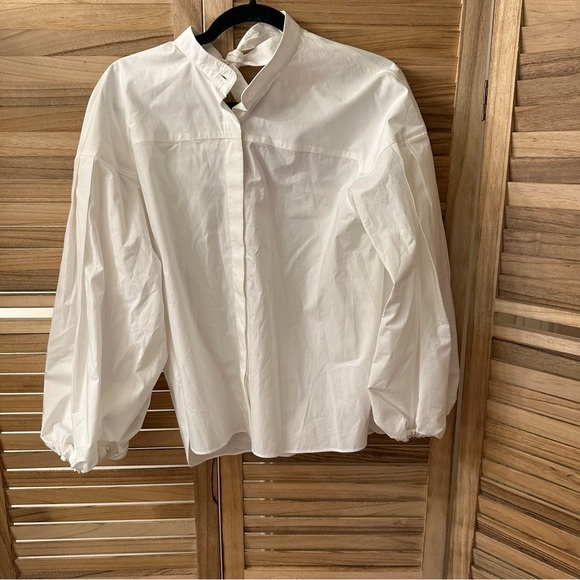 LA DoubleJ Solid White in Crisp Popeline Shirt size M - Picture 5 of 9